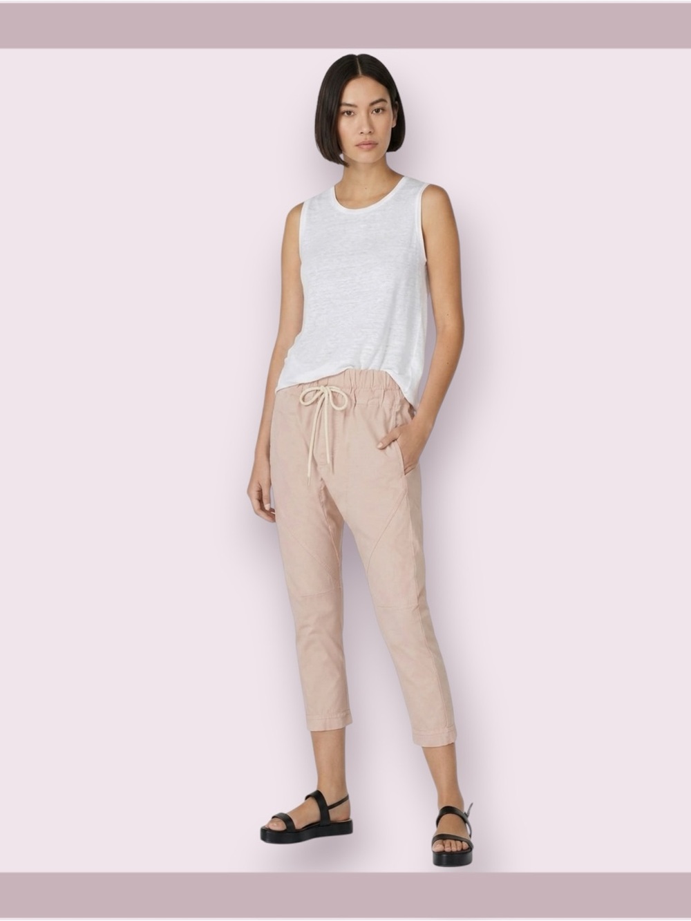 Bassike Pale Pink Original Panel Pants